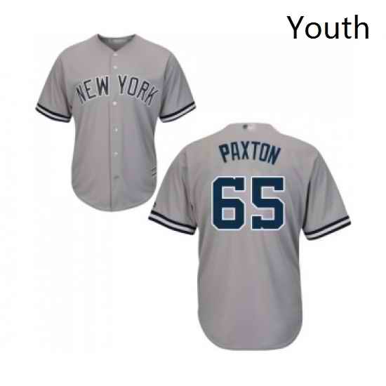 Youth New York Yankees 65 James Paxton Authentic Grey Road Baseball Jersey